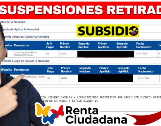 Jey te informa el Levantamiento de Suspensiones para el 5° Pago de la Renta Ciudadana en Diciembre