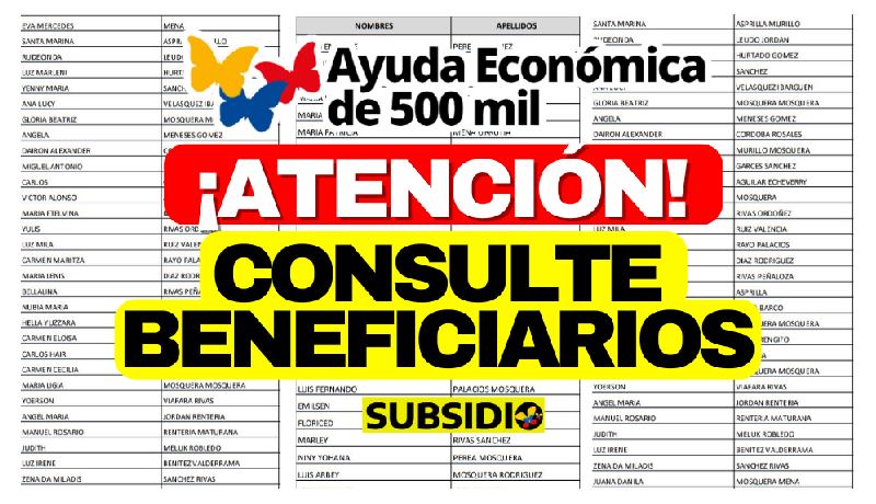 Nuevo Listado Ola Invernal: Beneficiarios de la Ayuda Económica de 500 Mil JEY TE INFORMA