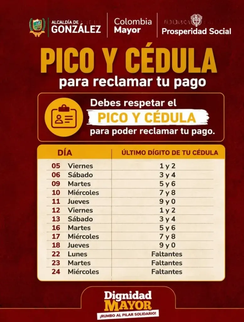 Cronograma pico y cédula Colombia Mayor