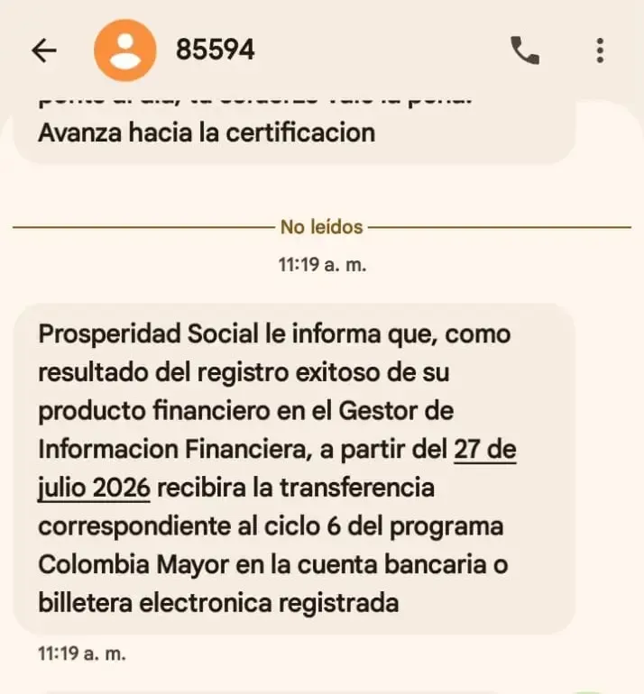 fecha de pago de Colombia Mayor
