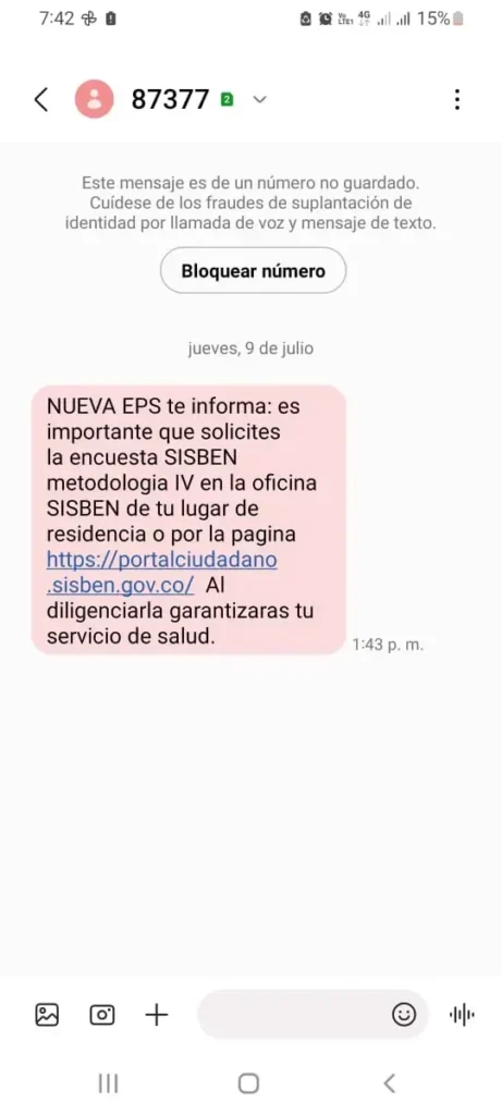 mensaje de nueva eps